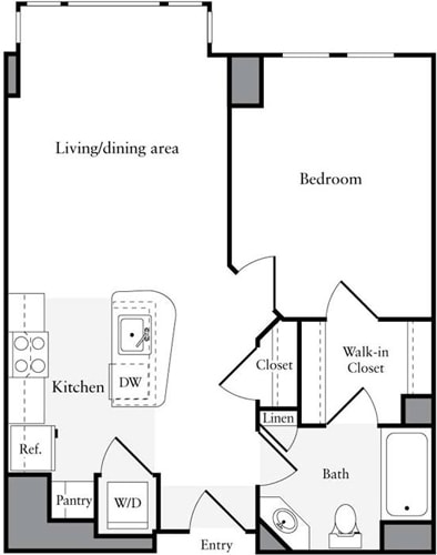 Floor Plan - 1 Bedroom D