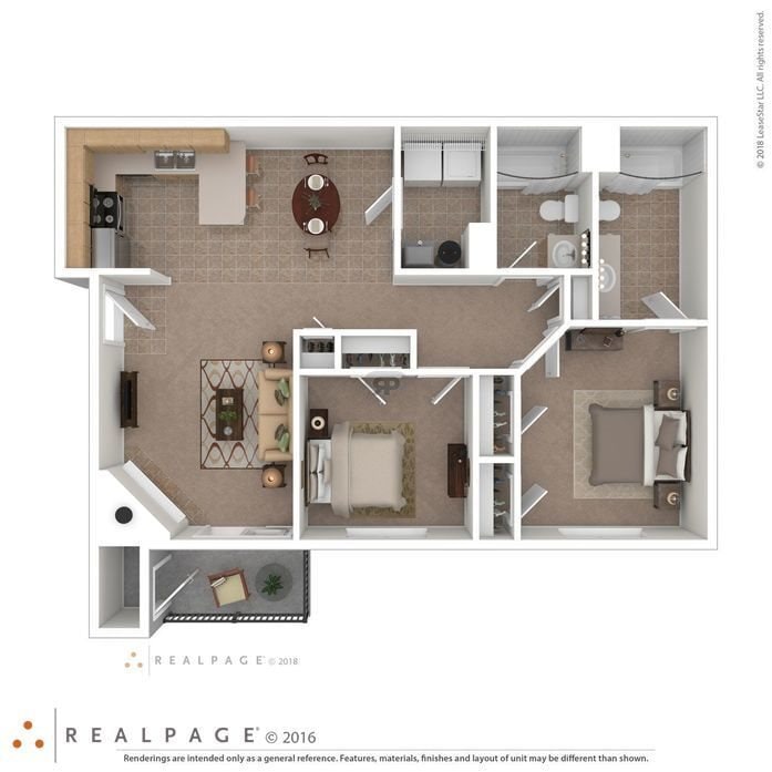 Floor Plan - 2 Bedroom 2 Bath