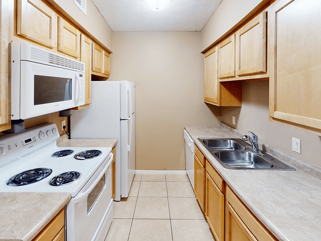 Kitchen With Large Double Sink - High Point East Apartment Homes