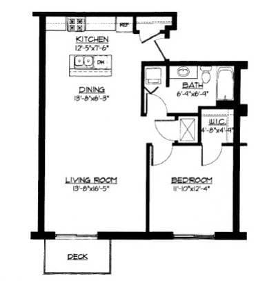 1 Bed / 1 Bath - 824 SF - 1 Bed / 1 Bath - 824 SF