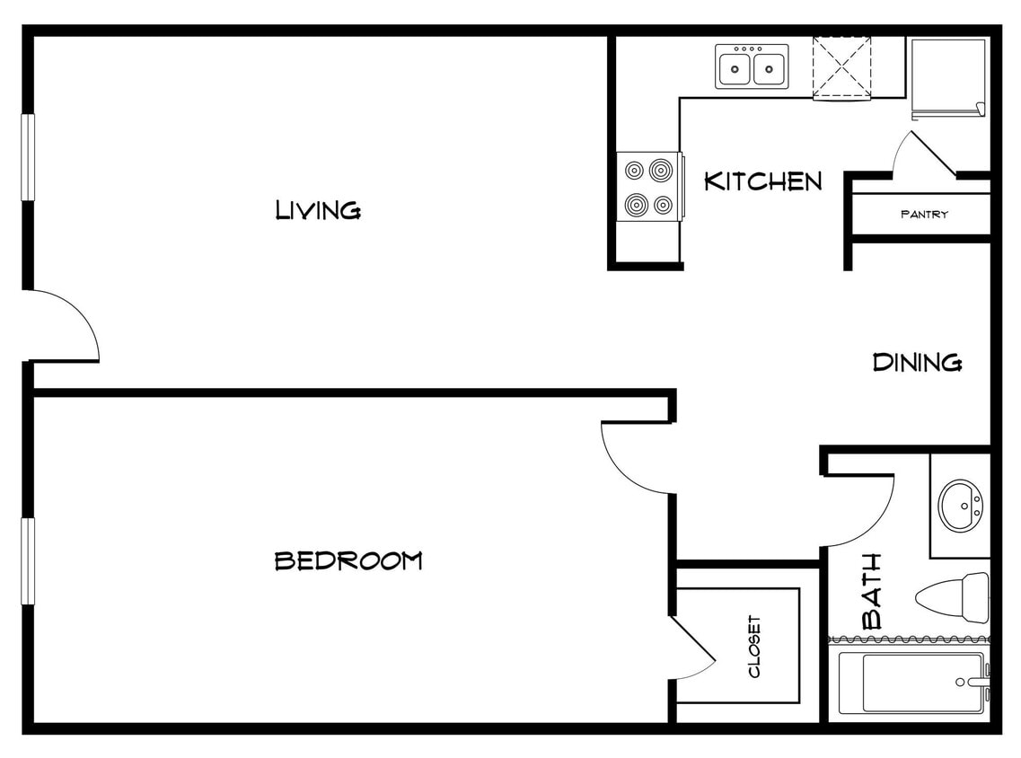 Floor Plan - One Bedroom