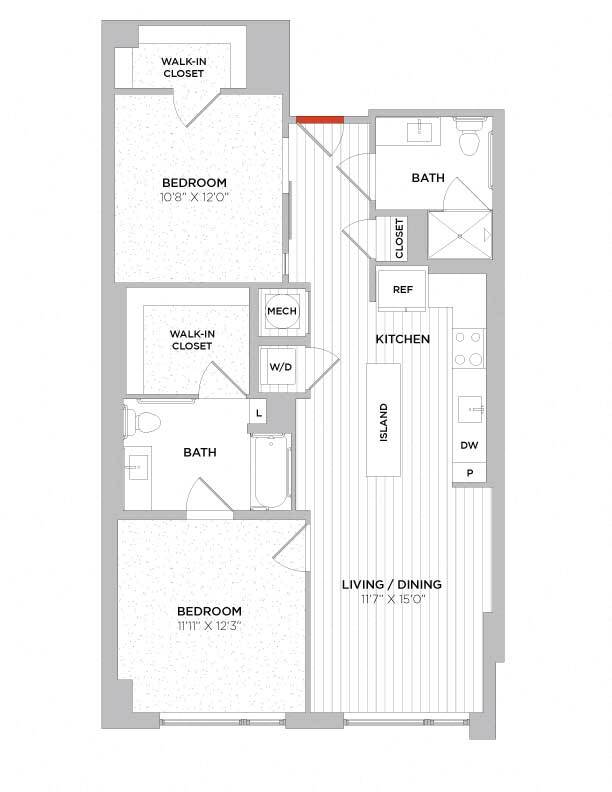 Floor Plan - 1 Bed/1 Bath Den-B03-Type A East