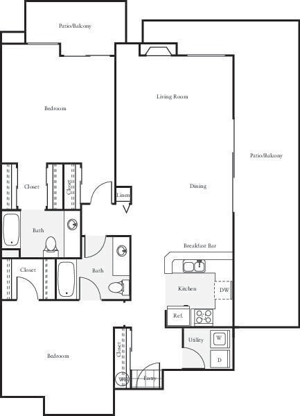 Floor Plan - 2x2 - L