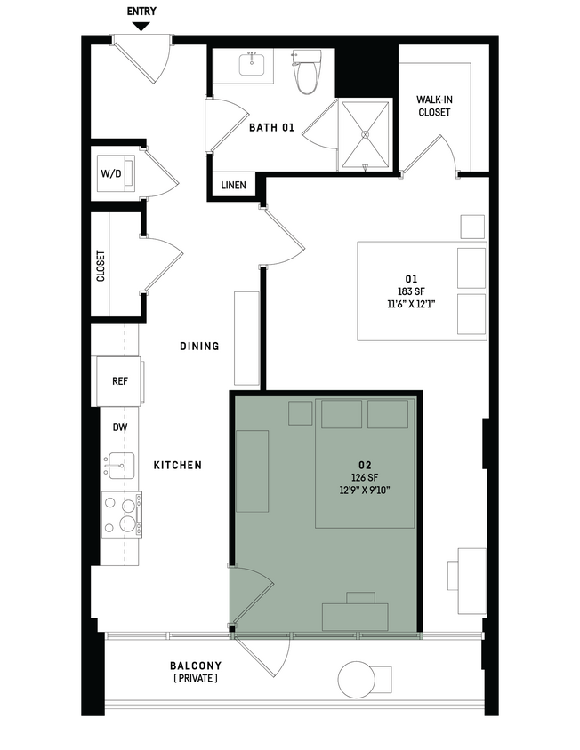 Floor Plan - Co-Living B11B-Bedroom 2