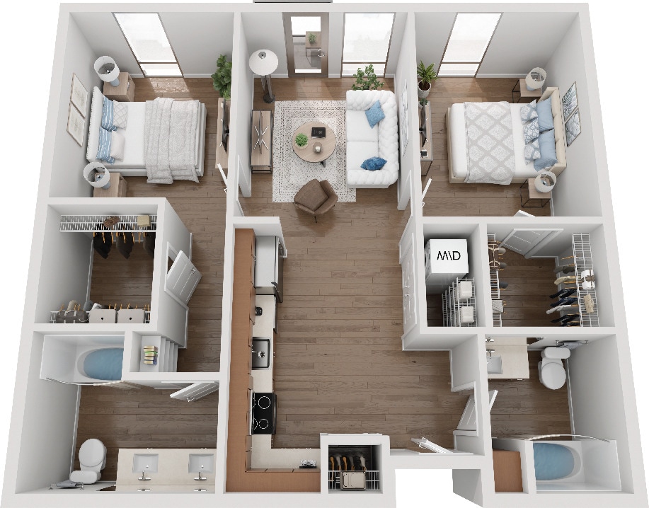 Floor Plan - 2 bed 2 bath