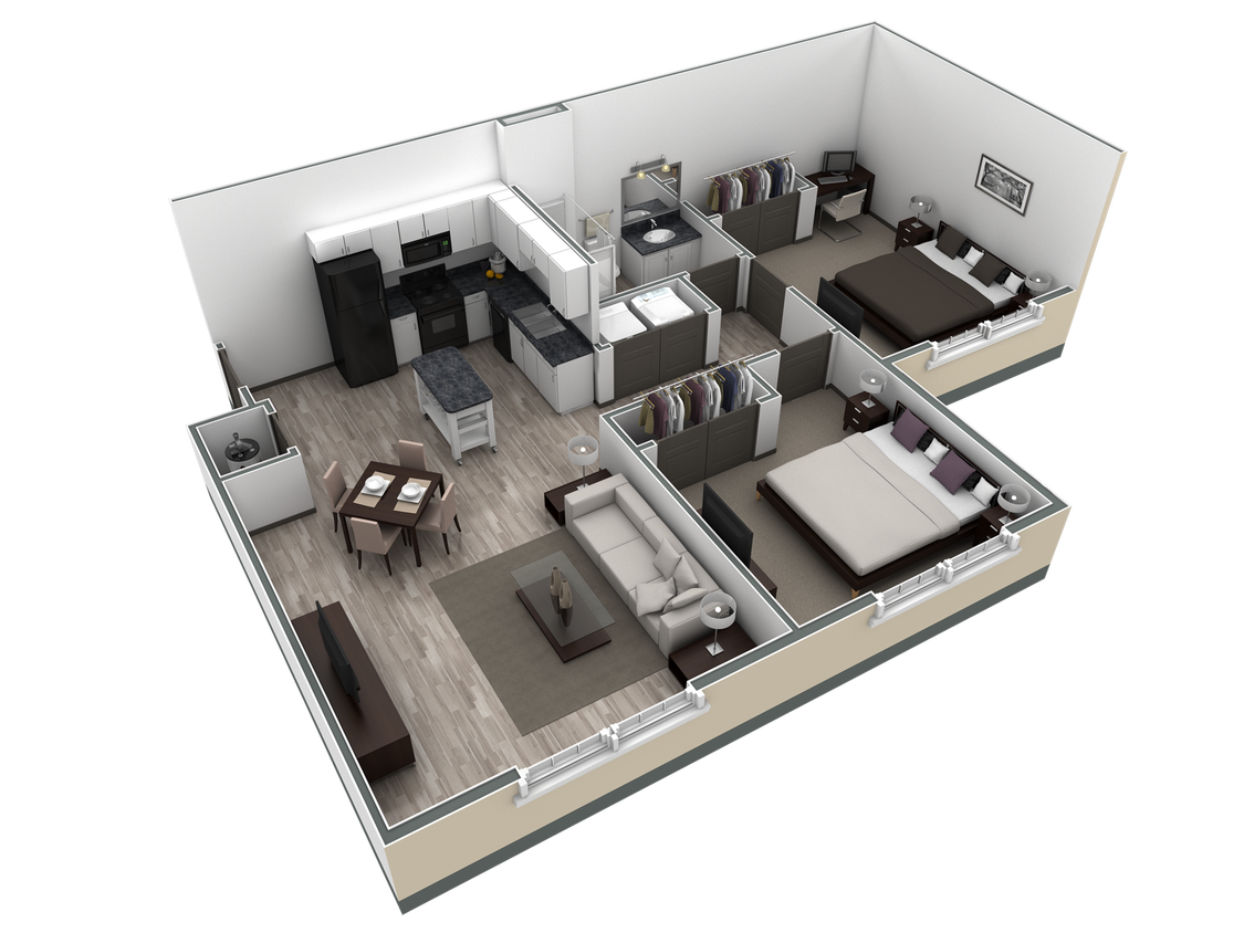 Floor Plan - 2-1 BR Retreat Overlook