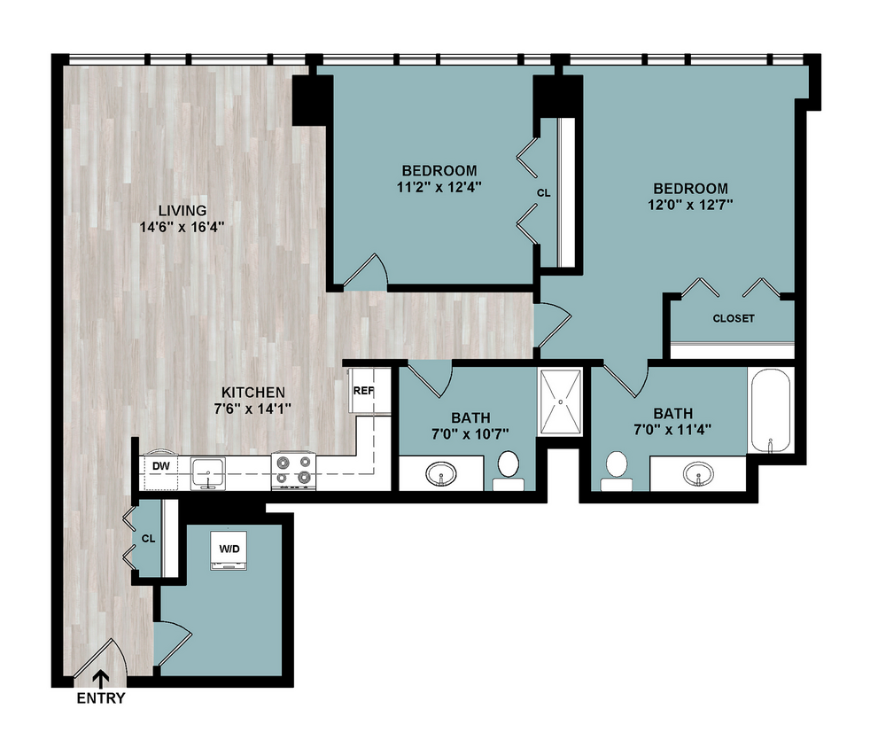 C6 | 2-Bedroom Floorplan - C6