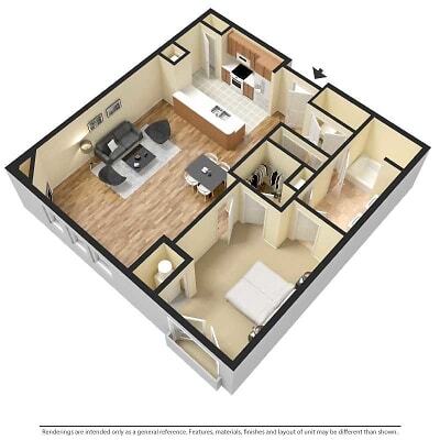 Floor Plan - 1 bedroom 1 bath, 846 sq ft