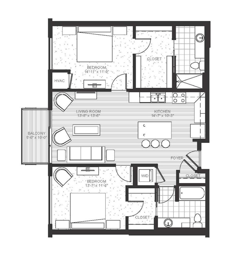 Ellipse on Excelsior and E2 - E2 - Thorium - 2 Beds - 2 Baths - 1049 Sq. ft. - E2 - Thorium