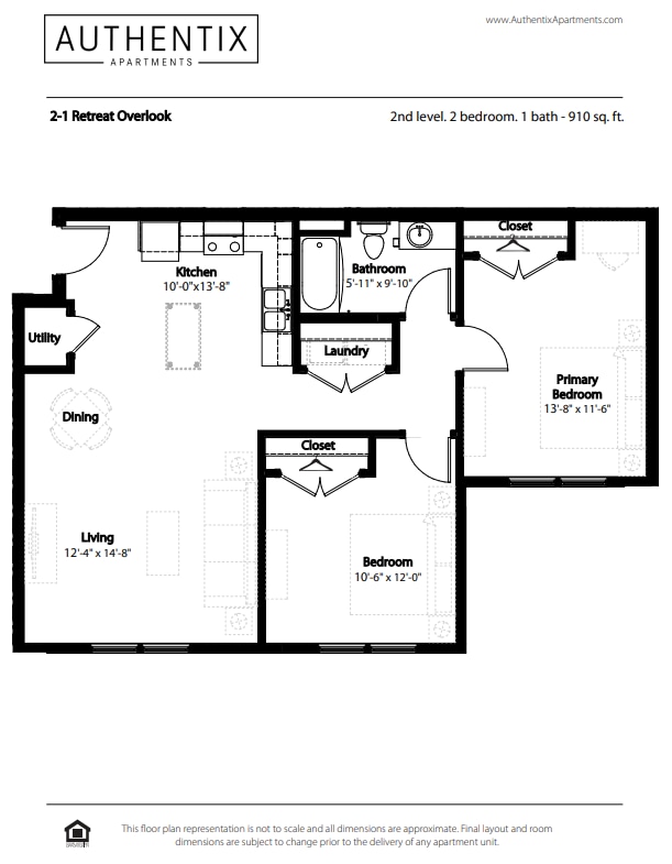 Floor Plan - 2-1 BR Retreat Overlook