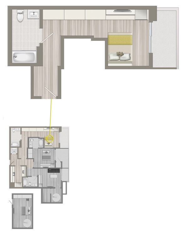 Floor Plan - 1 Bed CoLiving