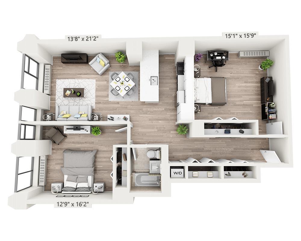 Floor Plan - One Bedroom X
