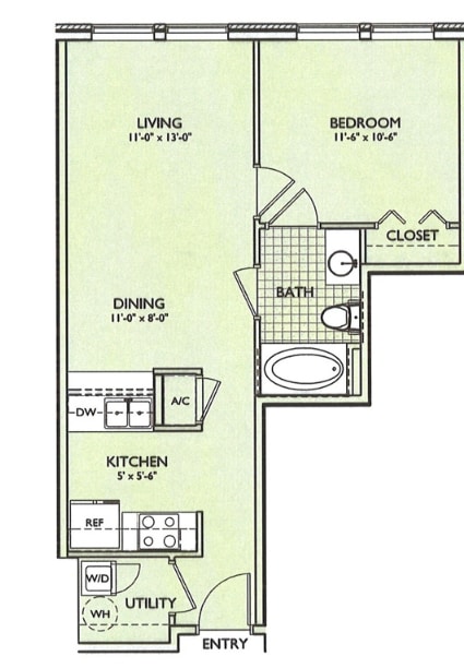 1BR/1BA - A1