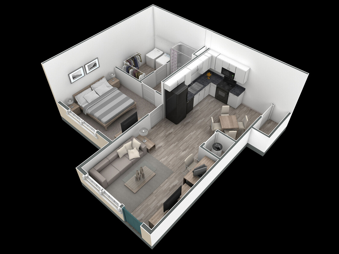 Floor Plan - 1 BR Horizon Courtyard