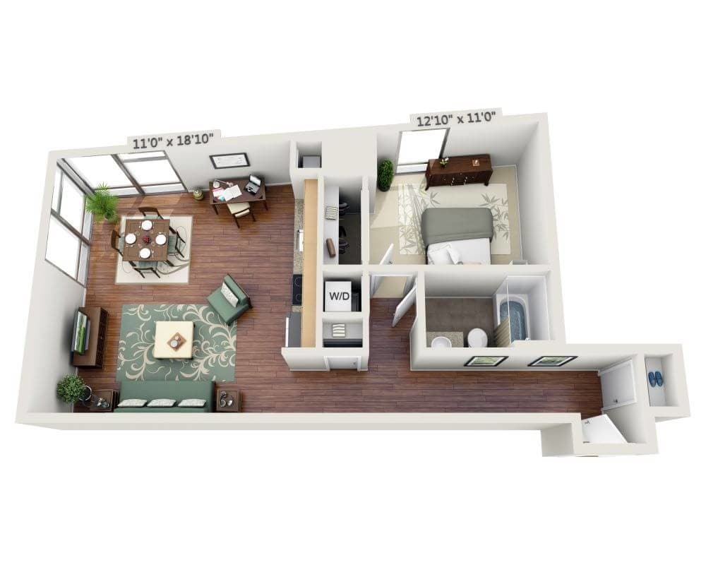 Floor Plan - One Bedroom A1N