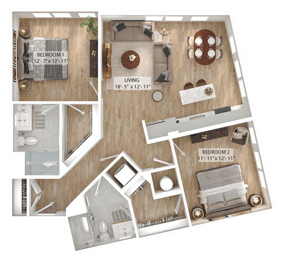 Floor Plan - 2 Bed/2 Bath-B8
