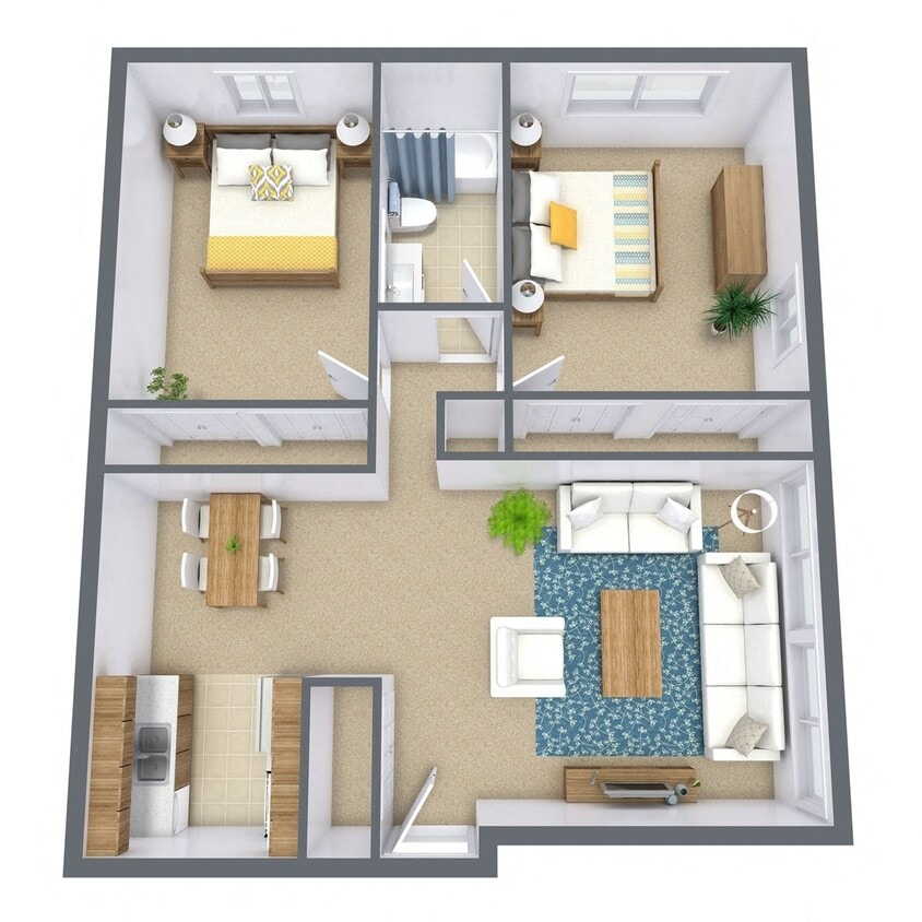 Floor Plan - Two Bedroom 21C