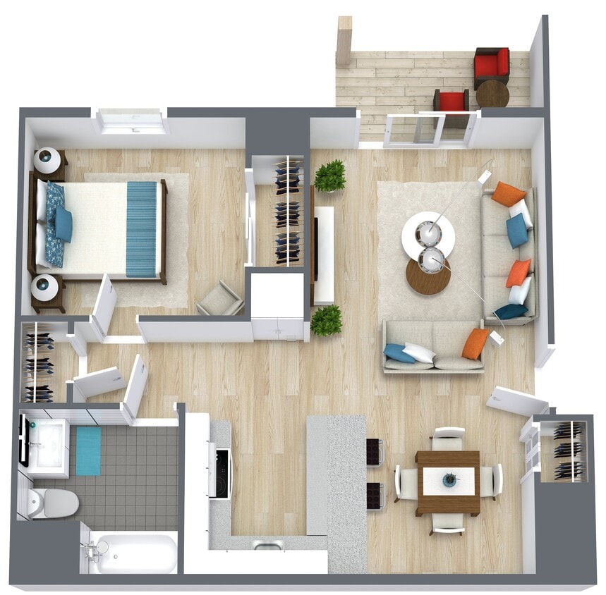 Floor Plan - One Bedroom One Bath