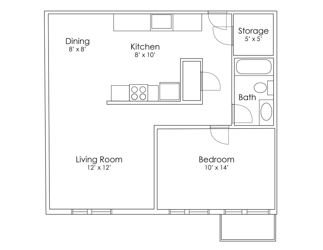 Floor Plan - 1 Bedroom B