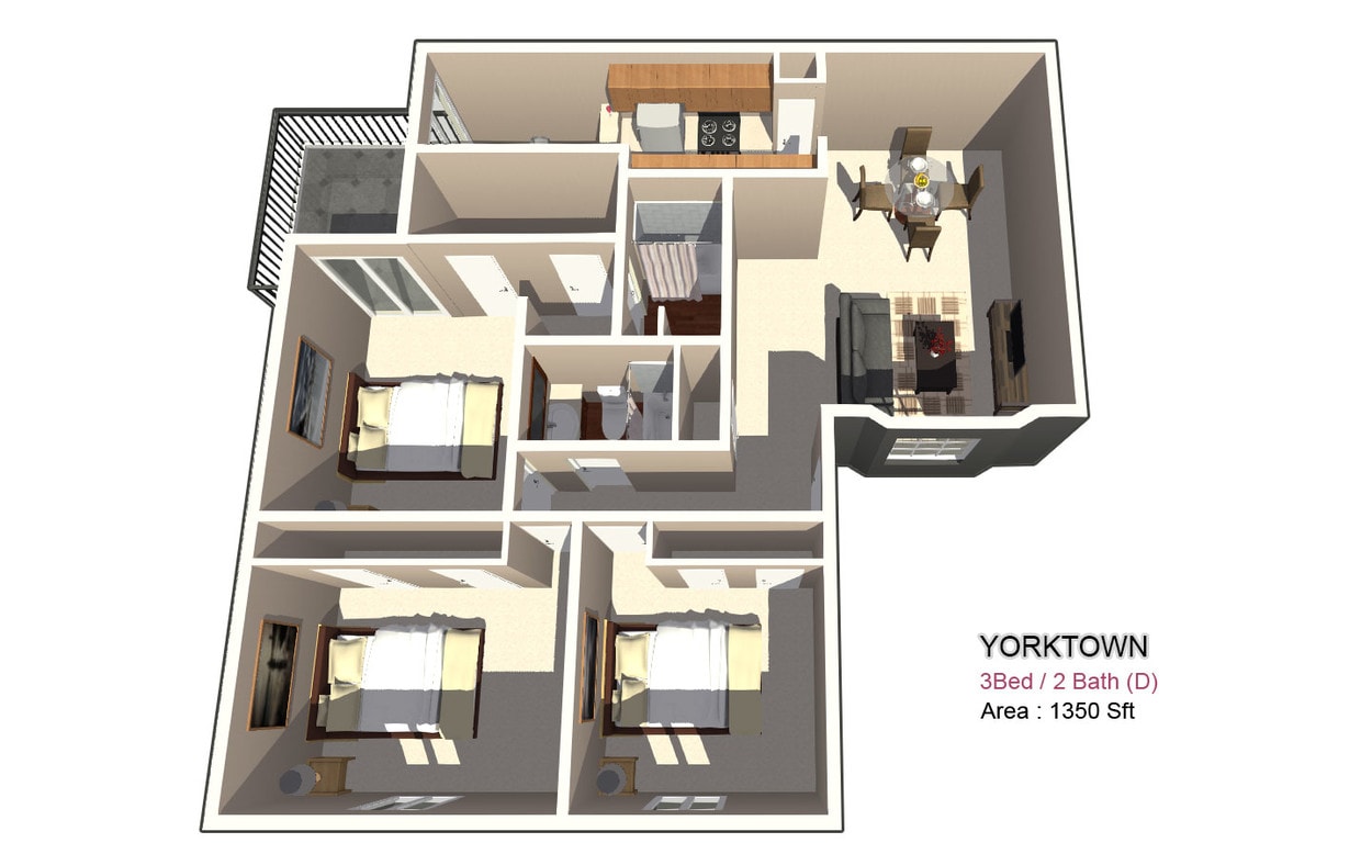 Three Bed / Two Bath - Three Bed / Two Bath