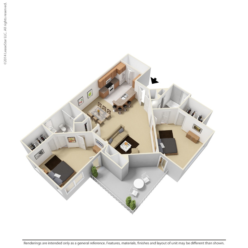 Floor Plan - 2 Bedroom - B1