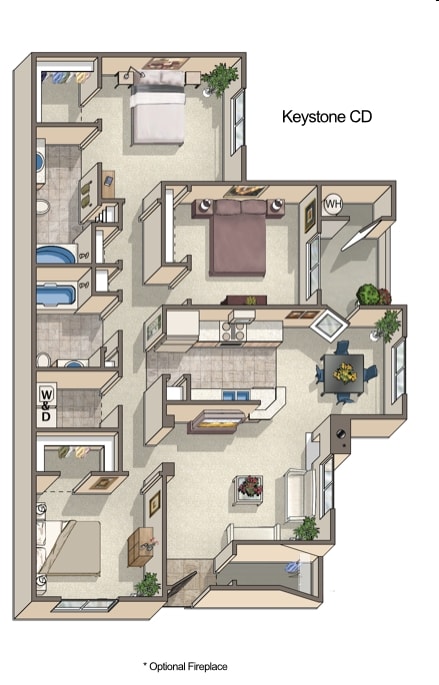 3BR/2BA - Keystone CD