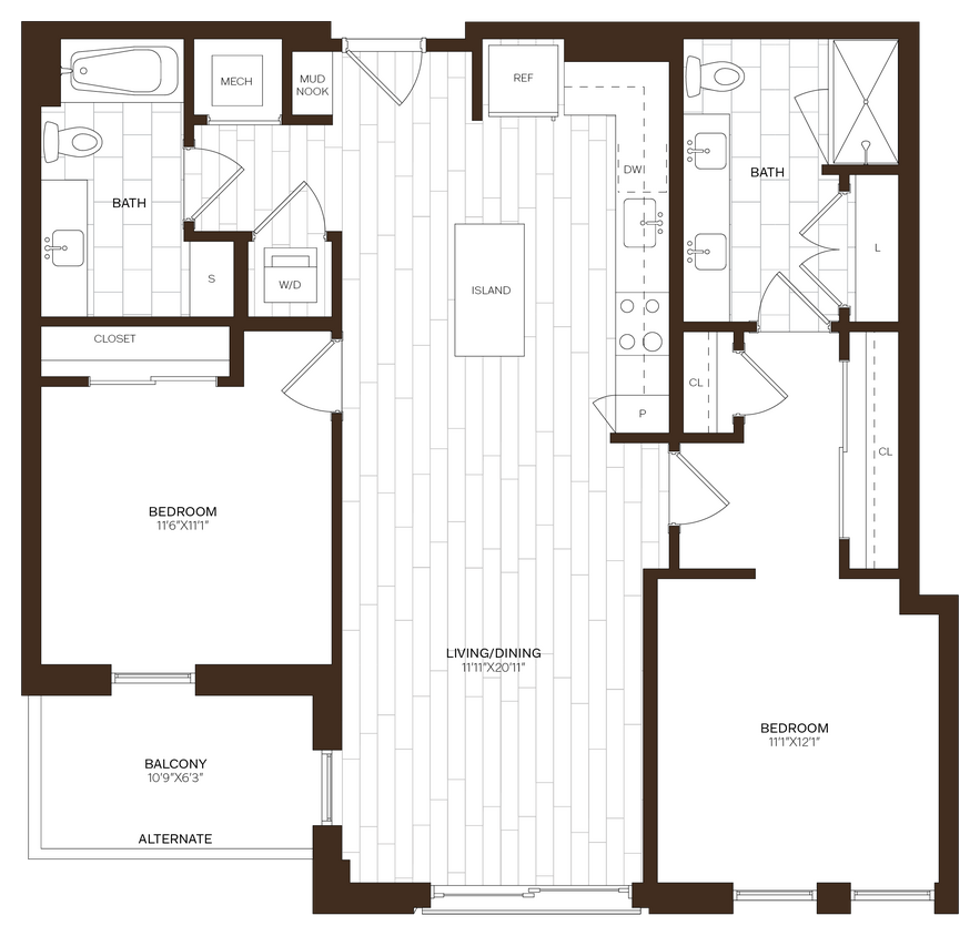 Floor Plan - 2 Bed/2 Bath-B21