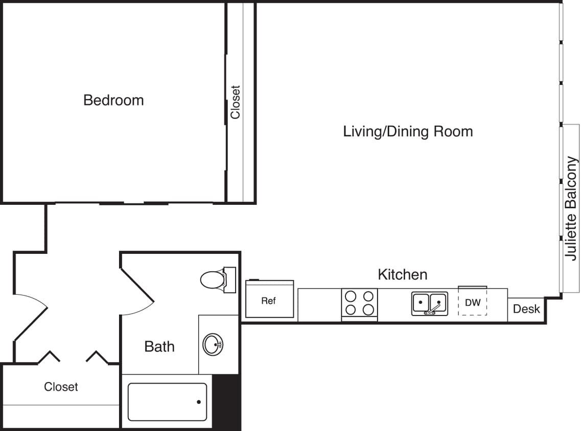 Floor Plan - Studio 617 Renovated