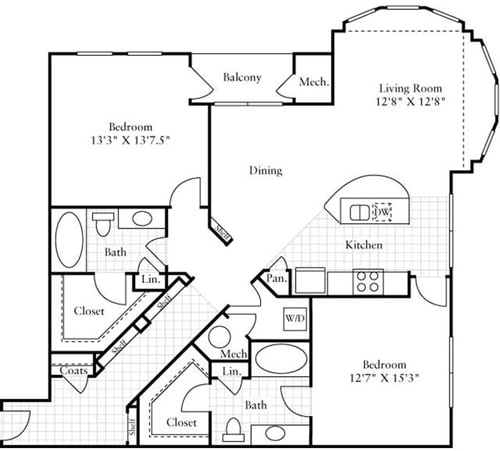 Floor Plan - 2 Bedrooms E