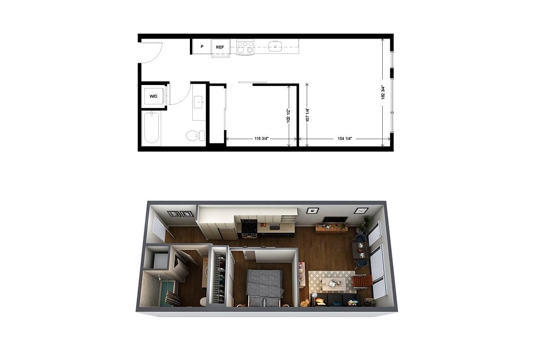 Floor Plan - a3 Urban 1 Bedroom