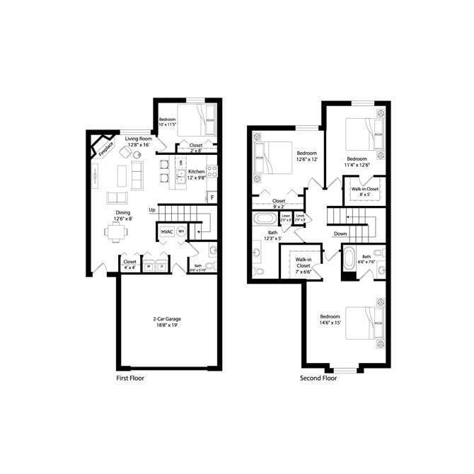 Floor Plan - D1R Townhome