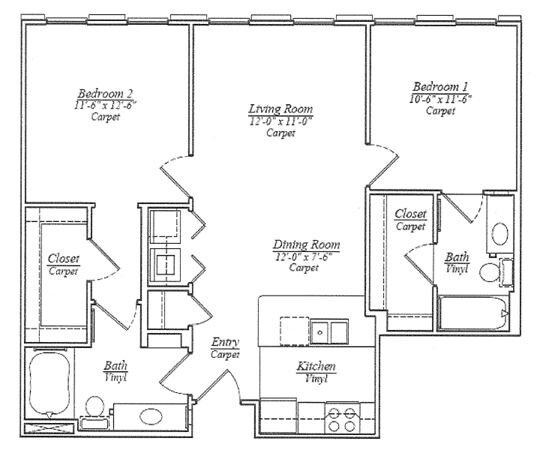 Floor Plan - B3 Two Bedroom 