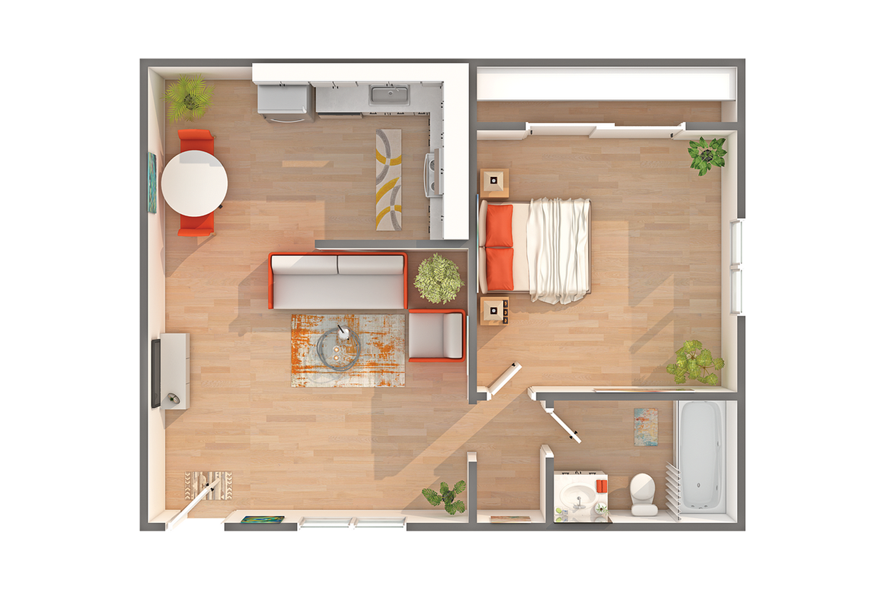 Genesee | 1-Bedroom Floorplan - Genesee