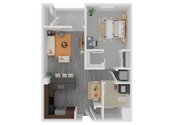 Floor Plan - One Bedroom