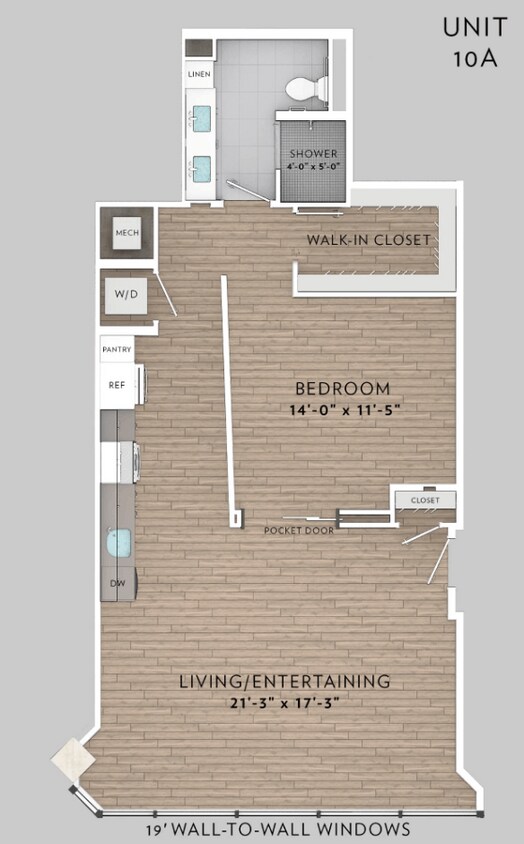 Floor Plan - 10A 1 Bed 1 Bath