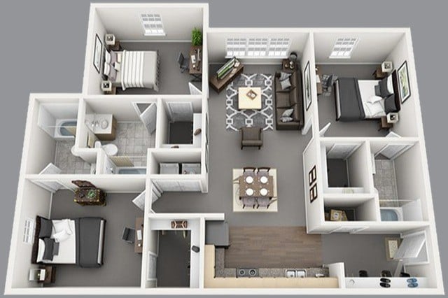 Floor Plan - 3 BR