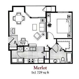 Floor Plan - 1x1 MED Standard