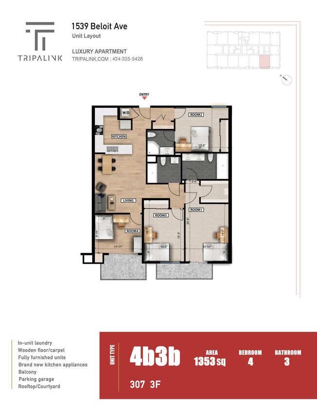 Floor Plan - Unit 307