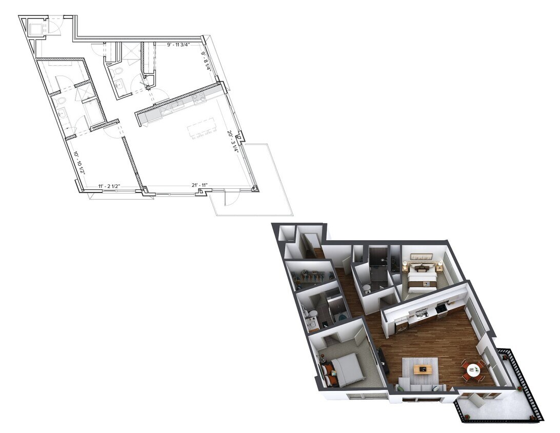 Floor Plan - 2 Bedroom C1