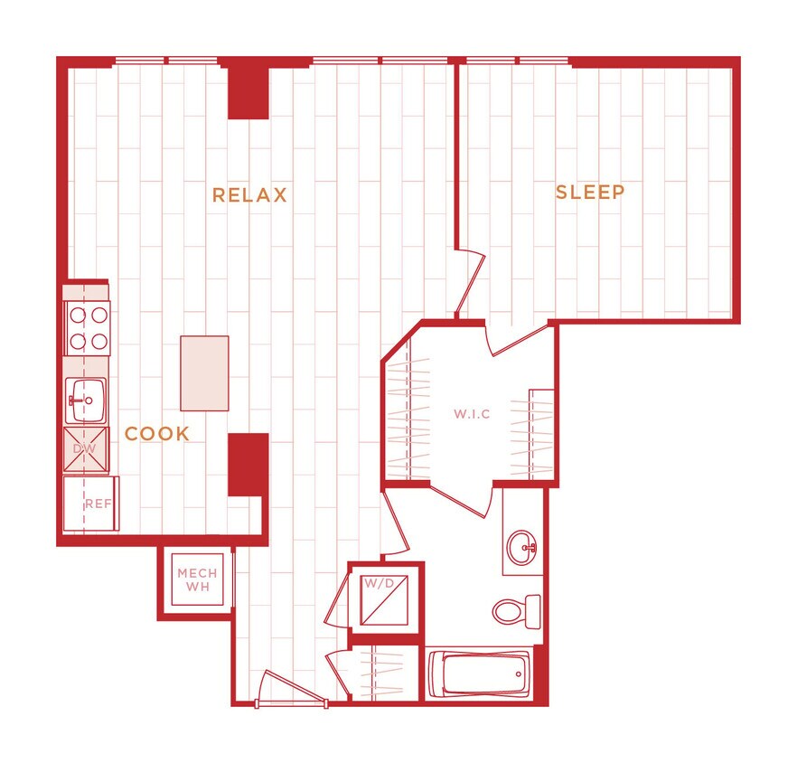Floor Plan - 1 Bed/1 Bath s-a13