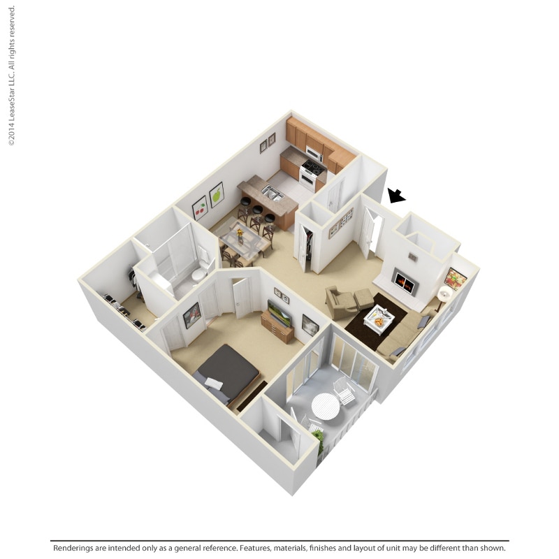 Floor Plan - 1 Bedroom - A2