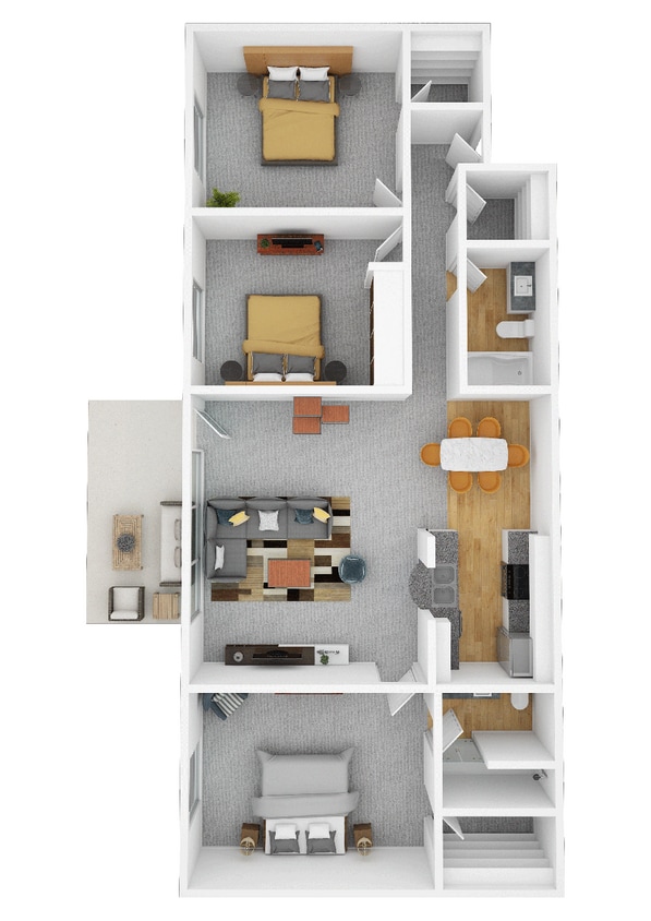 Floor Plan - 3 Bed 2 Bath