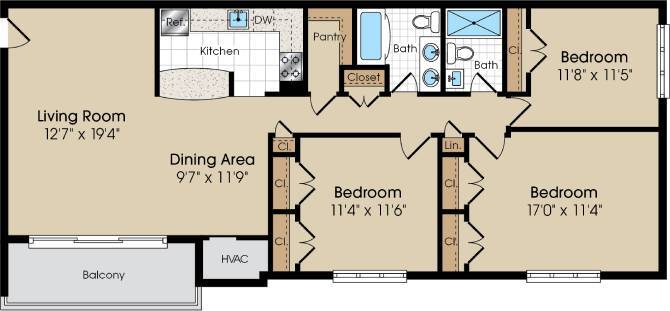 Floor Plan - Model 3A