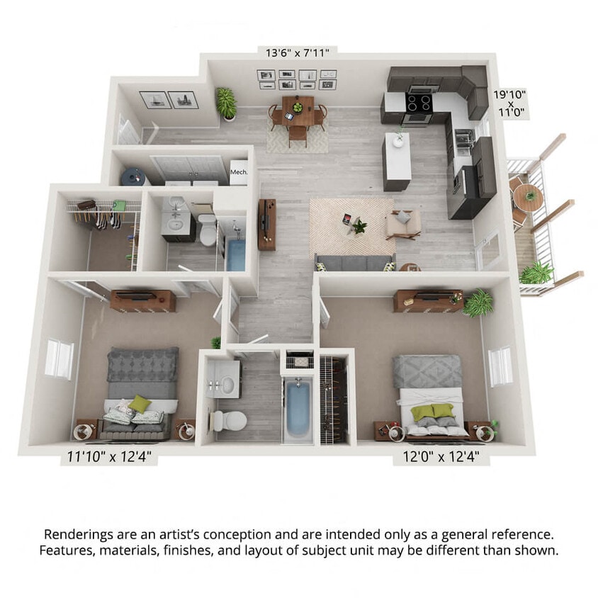 Floor Plan - 2 Bedroom First Level