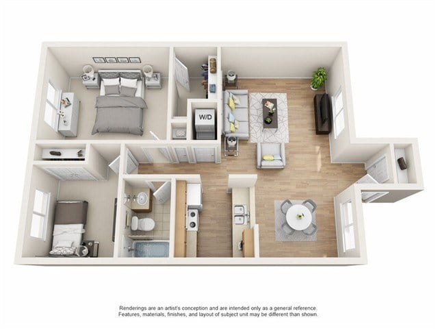 Floor Plan - 2 Bedroom 1 Bathroom