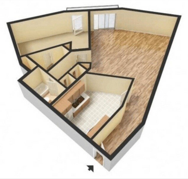 Floor Plan - 1 Bedroom 1 Bathroom