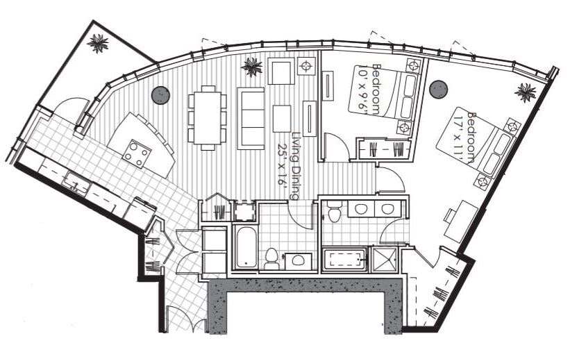 Floor Plan - 2x2 Panache F