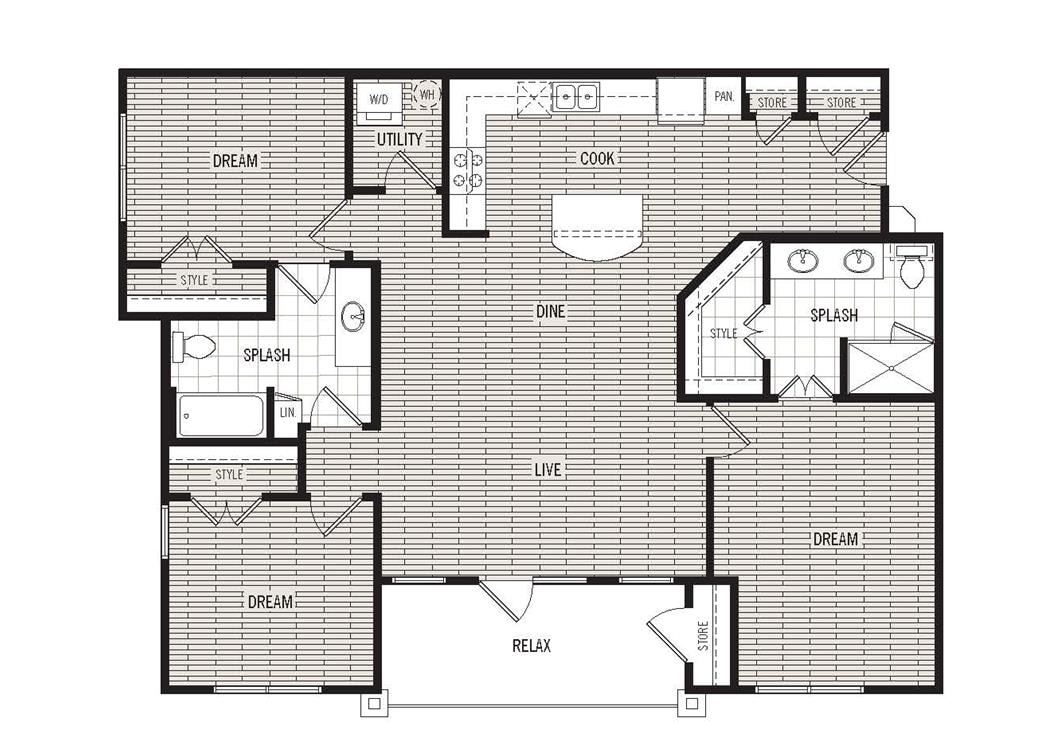 Dalian Monterrey Village - C1 - 2 Beds - 2 Baths - 1371 Sq. ft. - C1