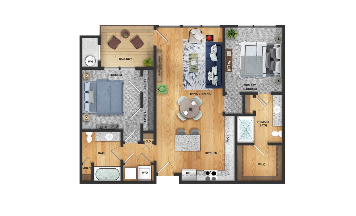 2 Bed 1,053sq.jpg - 2 Bedroom, 2 Bathroom