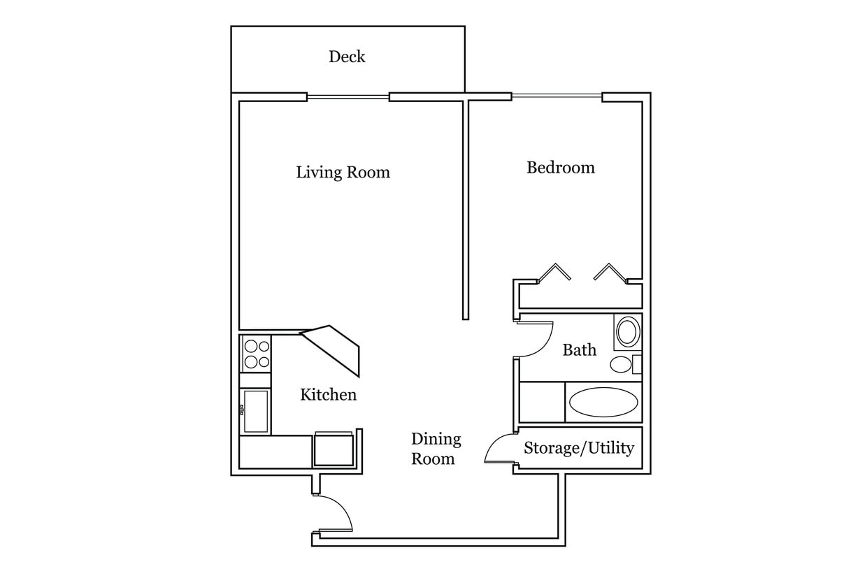 Floor Plan - 1 Bedroom 1 Bathroom